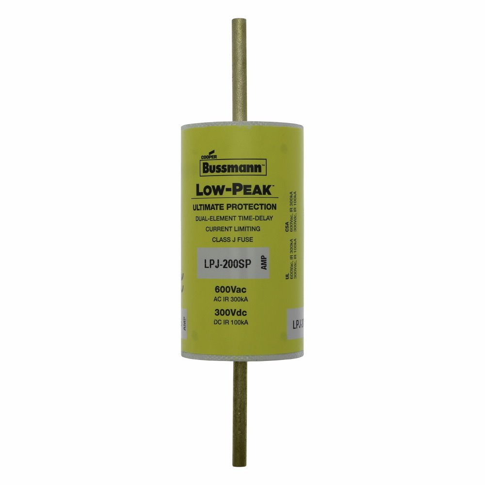 LPJ-150SP Low-Peak Current Limiting Time Delay Fuse, 150 A, 600 V AC/300 V DC, 300/100 kA, Class J, Cartridge Body