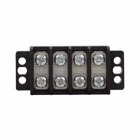 Eaton Bussmann TB200 series panel mount terminal block connector, Breakdown voltage 4800V, 300V, 30A, Double row, barrier, Two-pole, #6-32 TPI Screw, Screw, Black, Tin-plated brass terminal, Zinc-plated Steel philslot screw
