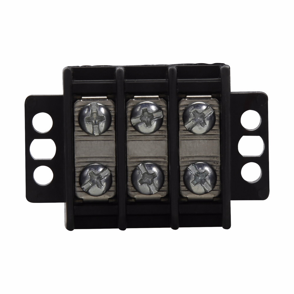 TB200HB-08 Double Row Terminal Block Strips and Barrier Block, 600 V, 30 A, Black