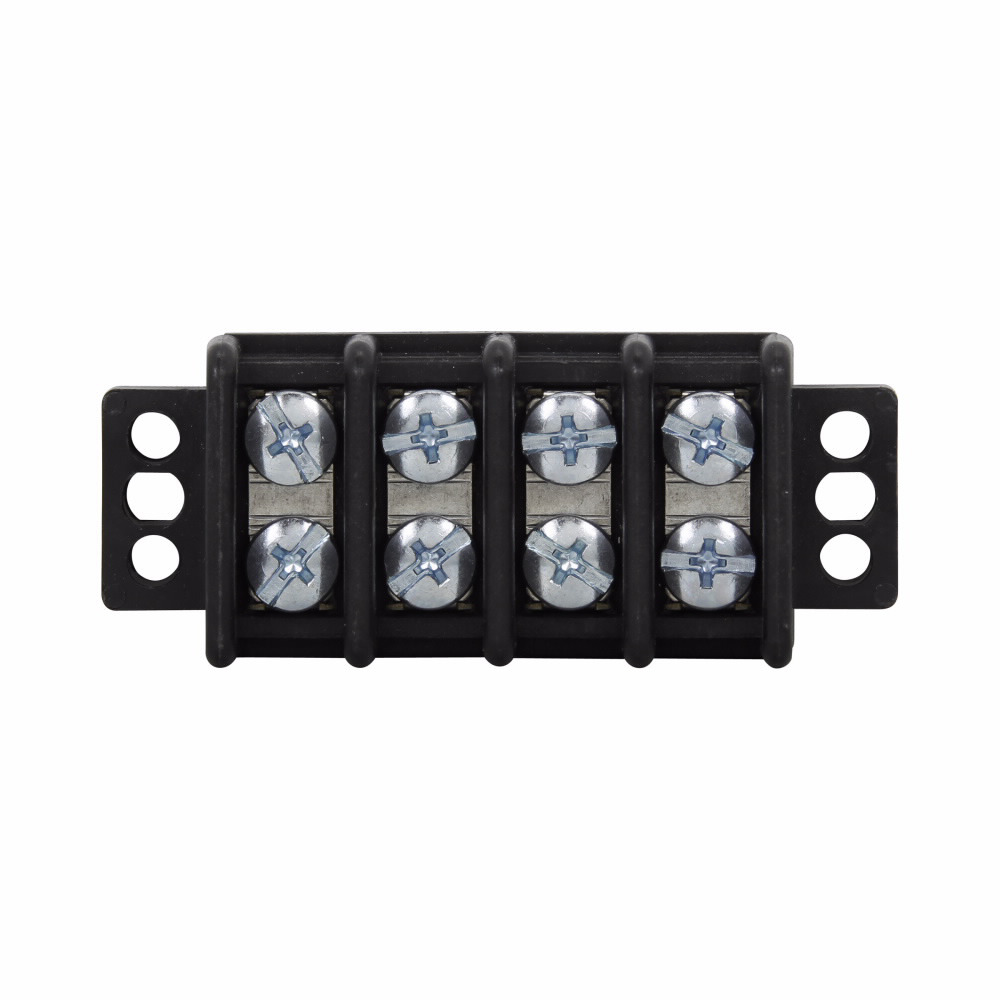 TB345-06 6-Pole Double Row Terminal Block, 600 V, 45 A, 22 to 8 AWG Wire, Black