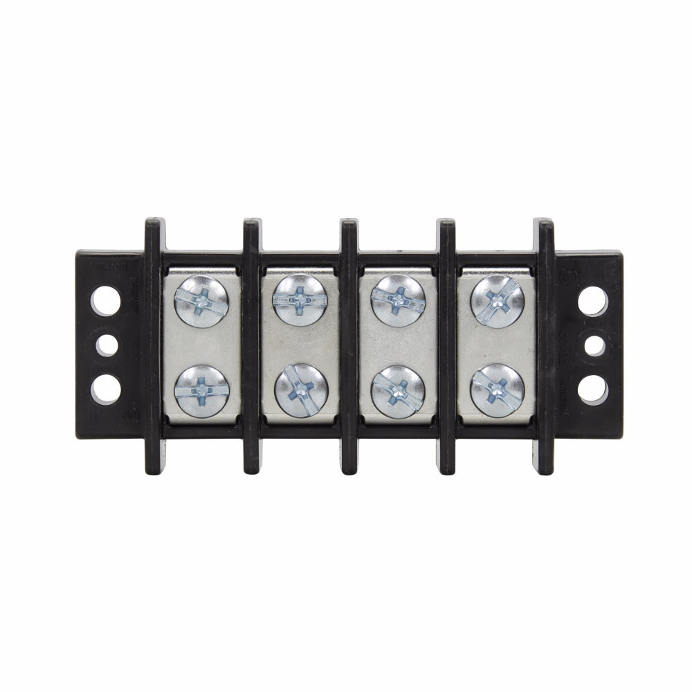 TB400-04 Double Row Terminal Block Strips and Barrier Block, 600 V, 75 A, Black