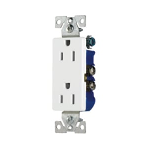Eaton residential grade duplex receptacle, #14-10 AWG, 15A, Commercial, Residential, Flush, 125V, Side and push, Brown, Brass, Impact-resistant thermoplastic, 5-15R, Duplex, Screw, Thermoplastic, ED Box