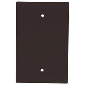 Eaton Blank wallplate, Box mount, Brown, Blank Cutout, Thermoset, Single- gang, Mid-size, ED Box