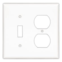 2038W-BOX Arrow Hart 2000 Mid-Sized Combination Wall Plate, 2 Gangs, 4.94 in W x 4.87 in H, Thermoset, White