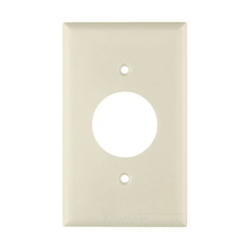 Eaton Single receptacle wallplate, Almond, 1.406" Hole Cutout, Thermoset, Single- gang, Standard