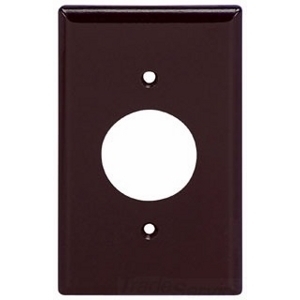 Eaton Single receptacle wallplate, Brown, 1.406" Hole Cutout, Thermoset, Single- gang, Standard, ED Box