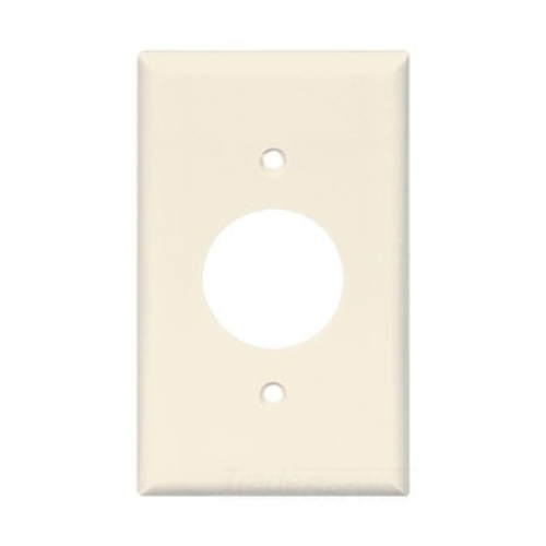 Eaton Single receptacle wallplate, Lt. Almond, 1.406" Hole Cutout, Thermoset, Single- gang, Standard