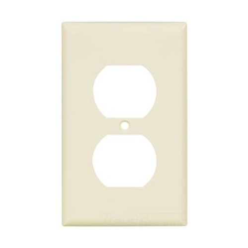Standard Size Duplex Receptacle Wallplate, Almond, Power outlet, Thermoset, 1, Standard