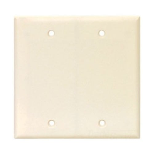 Eaton Blank wallplate, Lt. Almond, Blank Cutout, Thermoset, Two- gang, Standard, ED Box