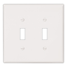 Eaton Toggle wallplate, Brown, Toggle Cutout, Thermoset, Two- gang, Oversize, ED Box