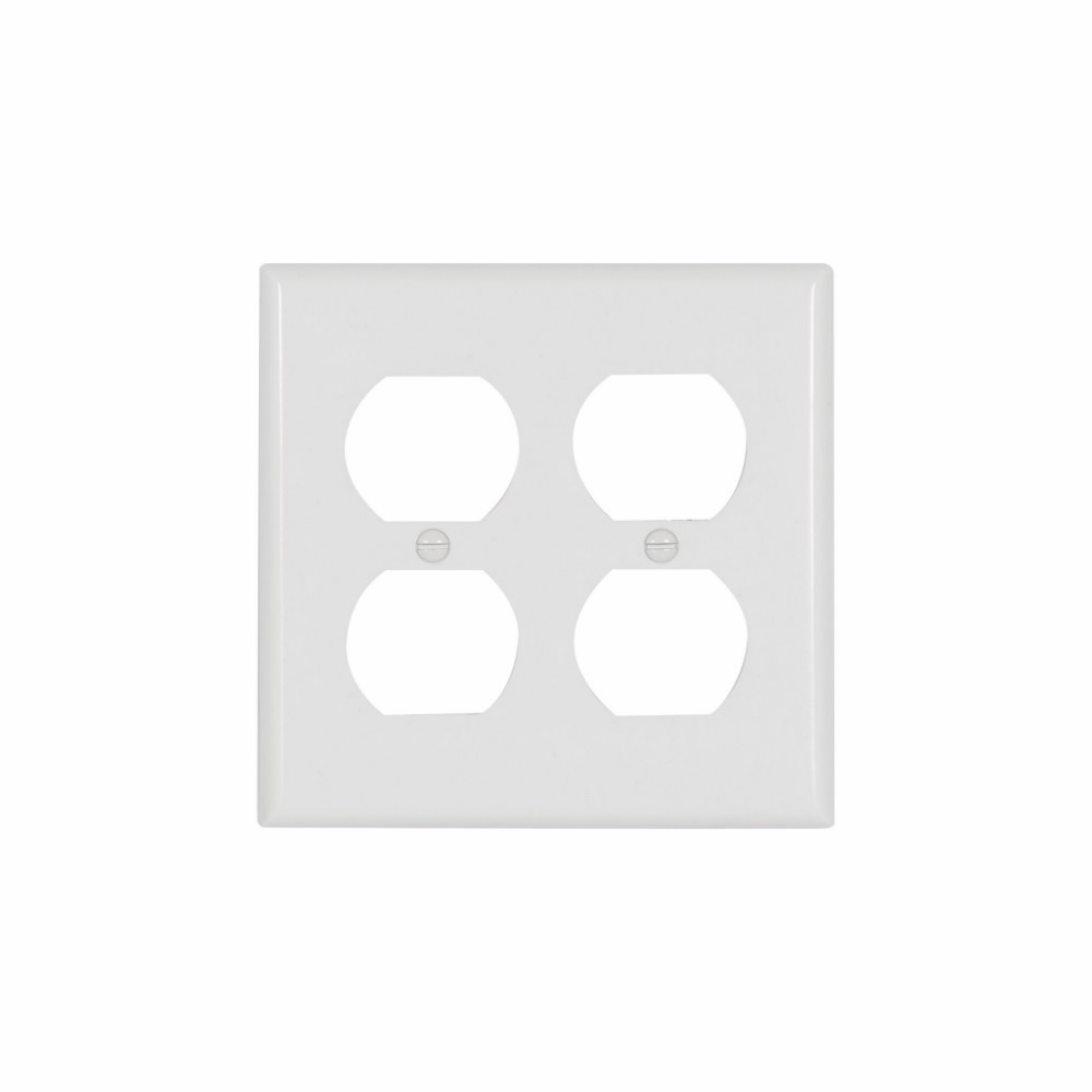 2150W-BOX Arrow Hart 2000 Standard Receptacle Wall Plate, 2 Gangs, 4.56 in W x 4.5 in H, Thermoset, White