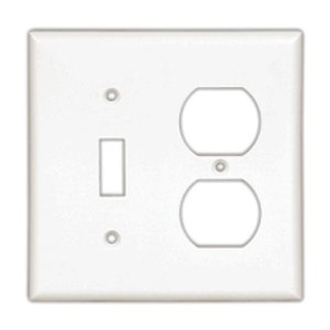 Eaton Combination wallplate, Brown, Toggle, Decorator Cutout, Thermoset, Two- gang, Standard, ED Box