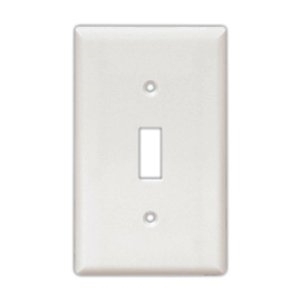 Eaton Toggle wallplate, Almond, Toggle Cutout, Thermoset, Four- gang, Standard, ED Box