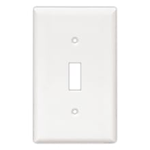 Eaton Toggle wallplate, White, Toggle Cutout, Thermoset, Five- gang, Standard, ED Box