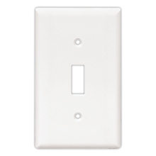 Eaton Toggle wallplate, Ivory, Toggle Cutout, Thermoset, 6-Gang, Standard, ED Box