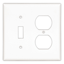 Eaton Combination wallplate, Brown, Toggle, Toggle, Duplex receptacle Cutout, Thermoset, Three- gang, Standard, ED Box