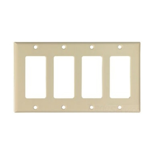 2164V-BOX Arrow Hart 2000 Standard Decorator Wall Plate, 4 Gangs, 8.19 in W x 4.5 in H, Thermoset, Ivory
