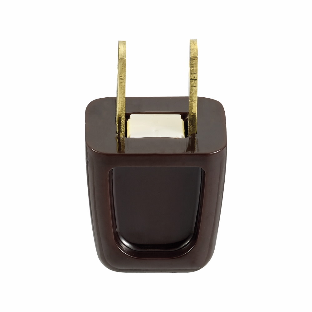 Eaton straight blade plug , #18-10 AWG, 10A, Residential, 125V, Back wire, Brown, Brass, Thermoplastic, 1-15P, Two-pole, two-wire, non grounding, Insulation piercing, 18-2 SPT-1 cord, Thermoplastic, Bulk