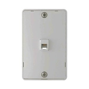 Eaton Wallplate with connector, 4-conductor jack, Commercial, residential telephone, Surface, box, Ivory, Data/Voice modular jack, Type 630A screw terminals, Thermoplastic elastomer (TPE), Standard, Type 630A