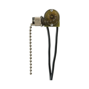 Eaton commercial switch, Switch, 1A, 3A, 125/250V, Pull chain, Nickel, Canopy, Polycarbonate, Single-pole