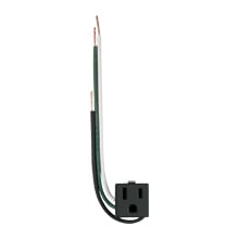 49-2BK-BU 49 Series Grounding Single Snap-In Receptacle, 125 V AC, 15 A, 2 Poles, 3 Wires, Black