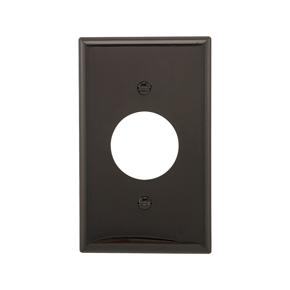 Eaton Single receptacle wallplate, Black, 1.406" Hole Cutout, Nylon, Single- gang, Standard
