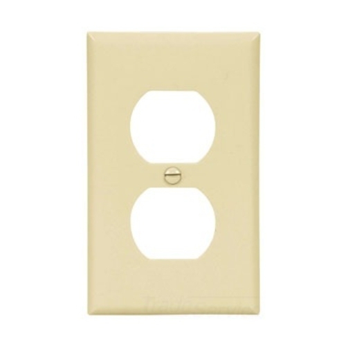 Standard Size Duplex Receptacle Wallplate, Almond, Power outlet, Nylon, 1, Standard