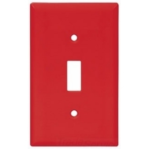 5134RD-BOX Arrow Hart 5000 Standard Toggle Switch Wall Plate, 1 Gangs, 2-3/4 in W x 4-1/2 in H, Nylon, Red