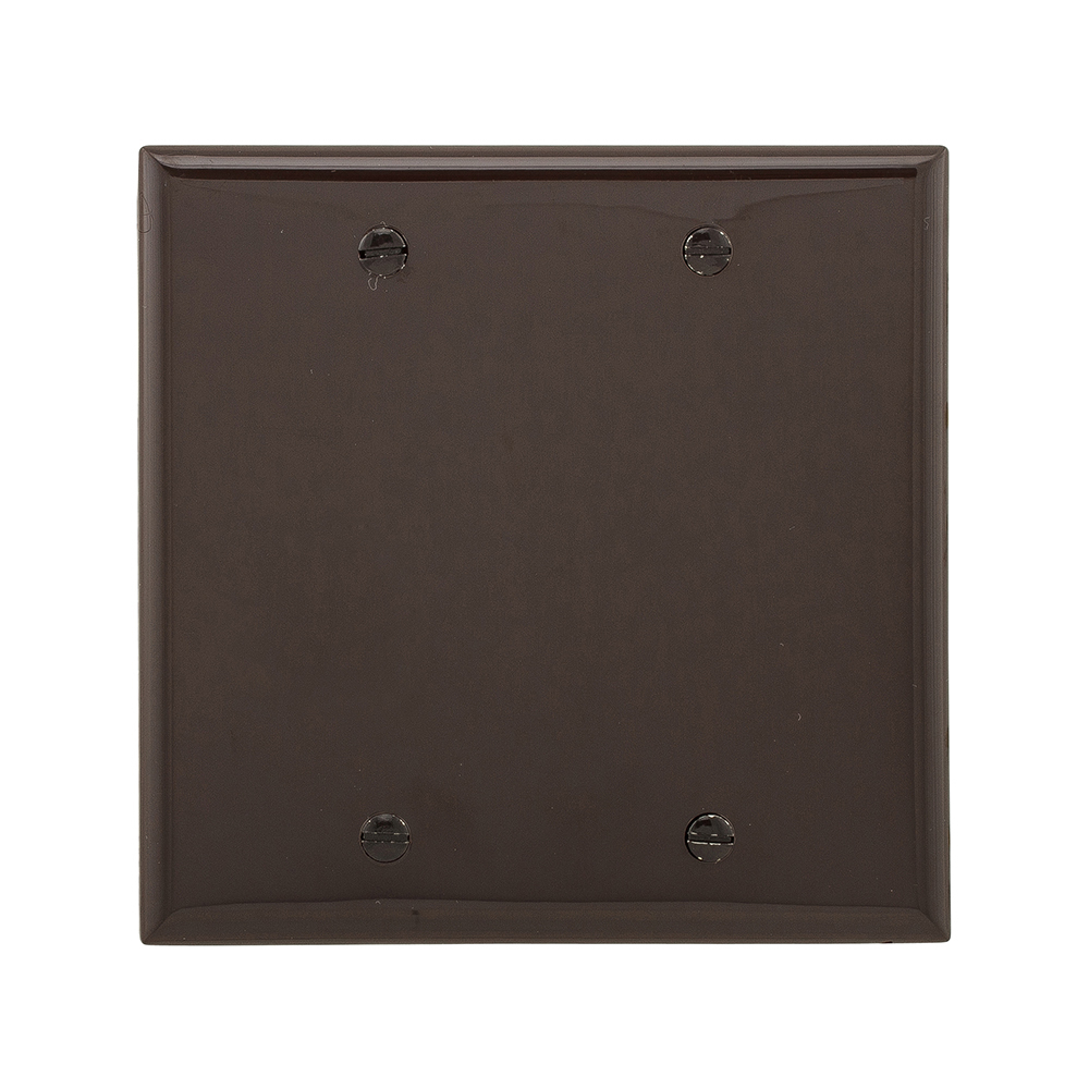 Eaton Blank wallplate, Brown, Blank Cutout, Nylon, Two- gang, Standard, ED Box