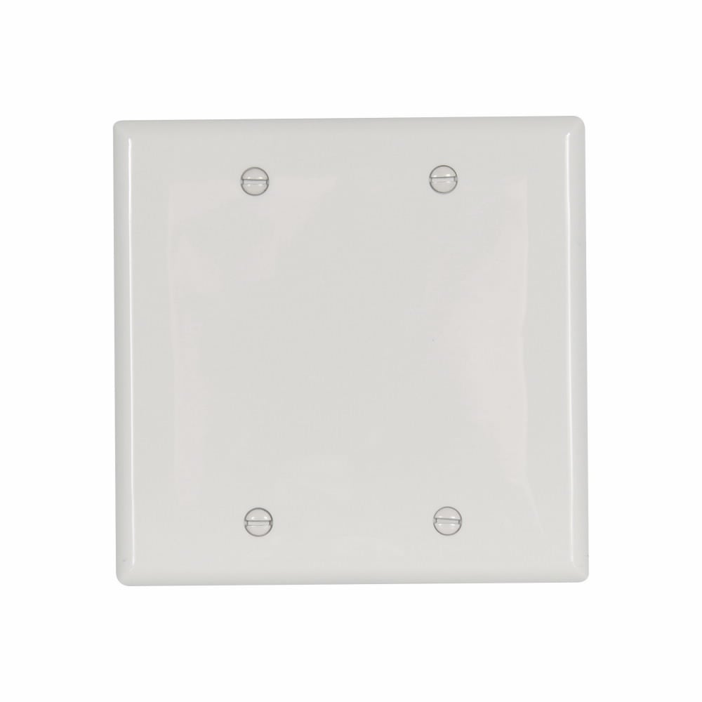5137W-BOX Arrow Hart 5000 Standard Blank Wall Plate, 2 Gangs, 4.56 in W x 4.5 in H, Nylon/Thermoplastic, White