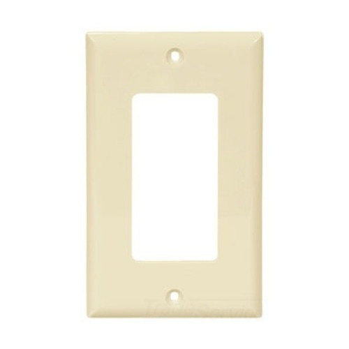 Eaton Decorator / GFCI wallplate, Almond, Decorator Cutout, Nylon, Single- gang, Standard