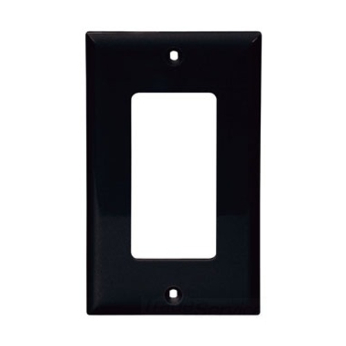 5151BK Arrow Hart 5000 Standard Decorator Wall Plate, 1 Gangs, 2-3/4 in W x 4-1/2 in H, Nylon/Thermoplastic, Black