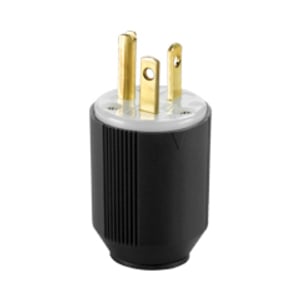 Eaton Arrow Hart auto grip straight blade connector, #18-12 AWG, 20A, Industrial, 250V, Back wire, Black and white, Brass, Nylon, 6-20R, Two-pole, three-wire, grounding, Screw, 0.33-0.66", Nylon, Core pack