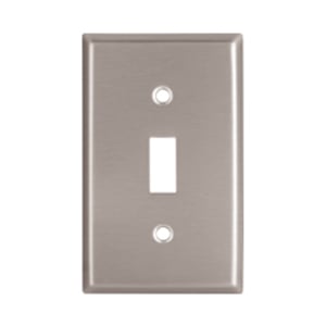 Eaton Toggle wallplate, Stainless steel, Toggle Cutout, Stainless steel, 6-Gang, Standard, ED Box