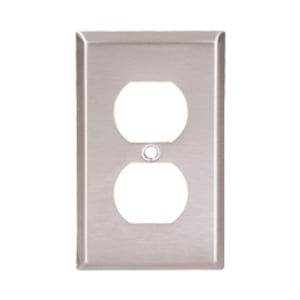 93091-BOX Arrow Hart 93000 Standard Receptacle Wall Plate, 1 Gangs, 2-3/4 in W x 4-1/2 in H, 302/304 Stainless Steel