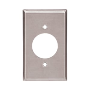 93227-BOX Arrow Hart 93000 Single Standard Receptacle Wall Plate, 2 Gangs, 4.56 in W x 4.5 in H, 302/304 Stainless Steel