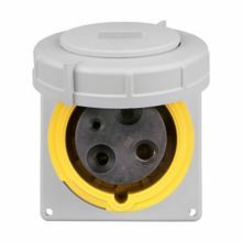 AH460R7W Arrow Hart 3-Phase Watertight Pin and Sleeve Receptacle, 3 kV AC, 60 A, 3 Poles, 4 Wires, Red