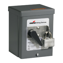 Eaton manual motor controller, #4 AWG, 60A, Panel, 600V, Side wired box lug, Maintained contact, Gray, NEMA 3R, Enclosure: Copperless aluminum, Three-pole, Three-phase, Toggle switch, Copper-alloy terminal, Single-throw, Glass-filled nylon