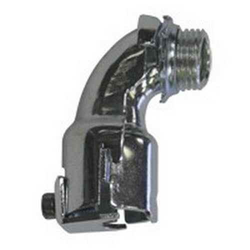 Flexible Metal Conduit 90 deg Connector, 1 inch, Malleable Iron, Zinc Electroplated