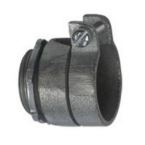 7484 Straight Conduit Connector With Locknut, 1-1/4 in Trade, 1.38 to 1.63 in Cable Openings, For Use With Armored/FMC Cable, Malleable Iron, Zinc Electroplated
