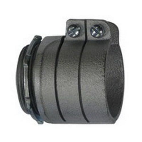 7489 Straight Conduit Connector With Locknut, 3-1/2 in Trade, 3.75 to 4.13 in Cable Openings, For Use With Armored/FMC Cable, Malleable Iron, Zinc Electroplated