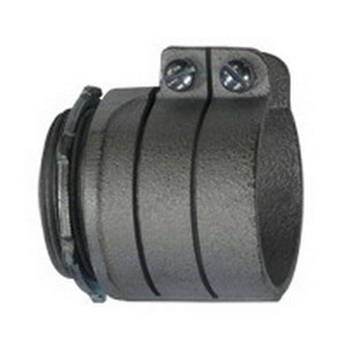 Two Screw Straight Connector; 4 Inch, Malleable Iron, Zinc Electroplated
