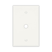 Eaton Telephone and coaxial wallplate, Ivory, 0.40" Hole Cutout, Polycarbonate, Single- gang, Mid-size