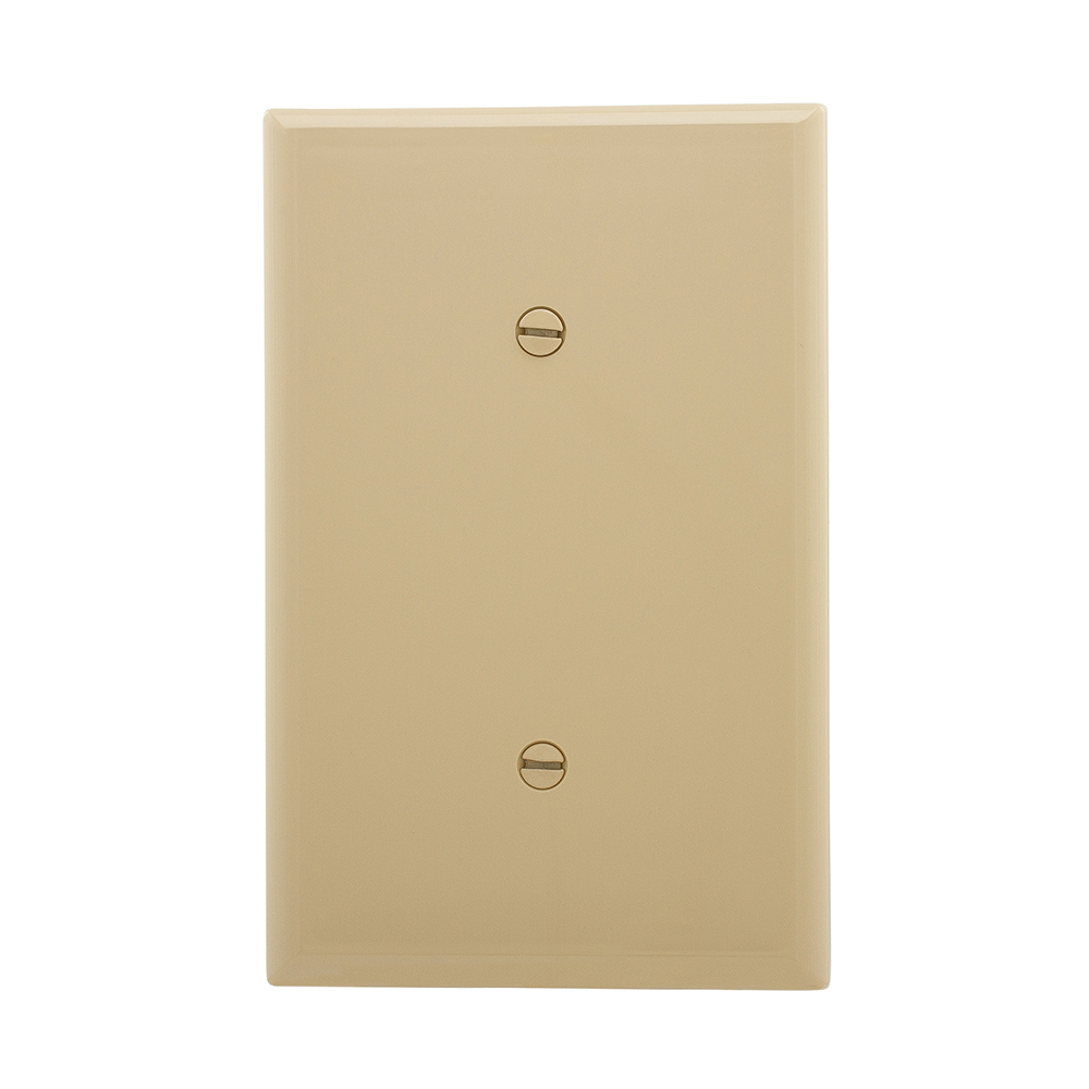 Eaton Blank wallplate, Strap mount, Ivory, Blank Cutout, Polycarbonate, Single- gang, Mid-size