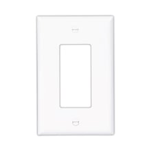 Eaton Decorator / GFCI wallplate, Black, Decorator Cutout, Polycarbonate, Four- gang, Mid-size