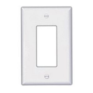 Eaton Decorator / GFCI wallplate, Ivory, Decorator Cutout, Polycarbonate, Four- gang, Mid-size