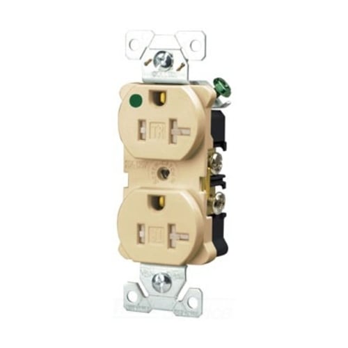 TR8300RD Arrow Hart TR8300 Compact Duplex Tamper-Resistant Straight Blade Receptacle With USB Charger, 125 V AC, 20 A, 2 Poles, 3 Wires, Red