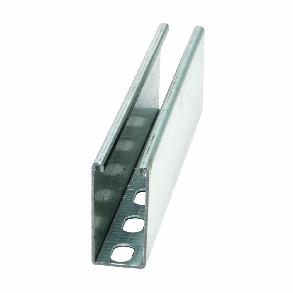 B11SH-120GRN Slotted Single Metal Framing Channel, 10 ft L 1-5/8 in W 3-1/4 in D 12 ga THK, TT-C-490 B Cold Formed Low Carbon Steel, Dura Green, Domestic