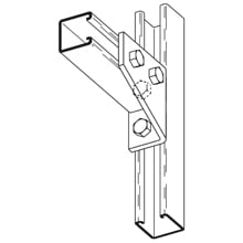 B134LGRN Left Hand Gusseted Corner Angle, 4 Holes, 3-1/2 in L x 1-7/8 in W x 1/4 in THK, Steel