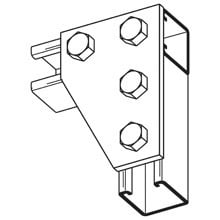 B142GRN Flat Corner Gusset Plate, 4 Holes, 5-3/8 in L x 3-1/2 in W x 1/4 in THK, Steel